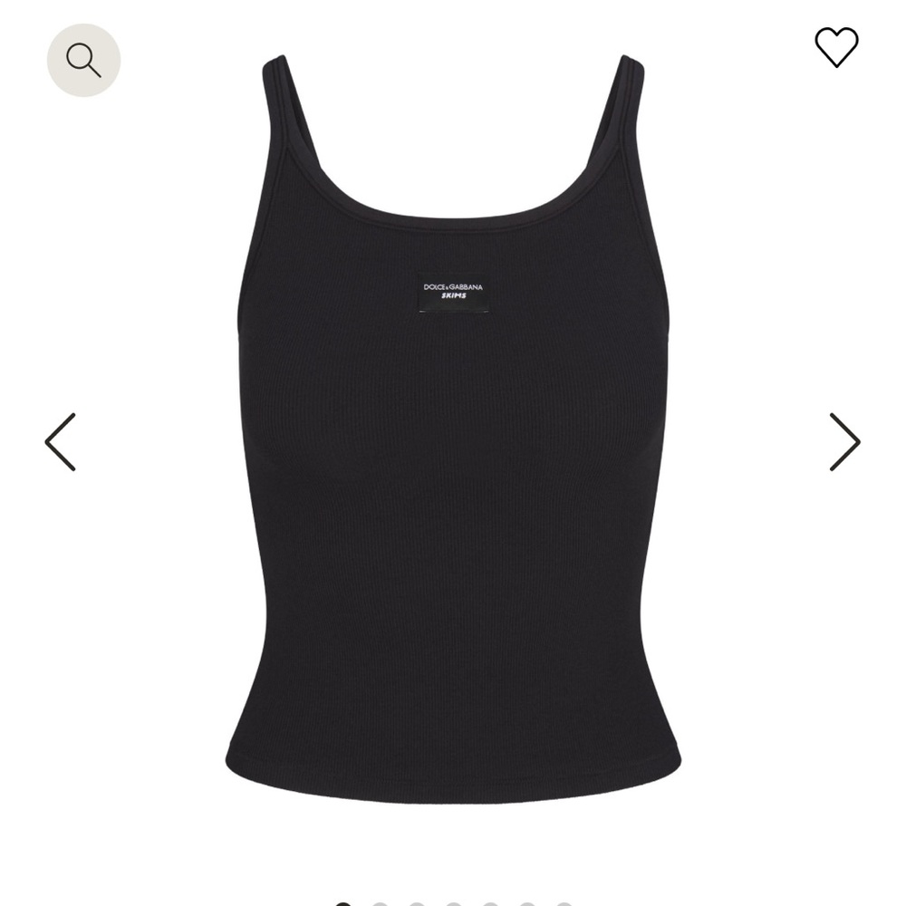 SKIMS X Dolce & Gabbana Large Black COTTON RIB SCOOP TANK